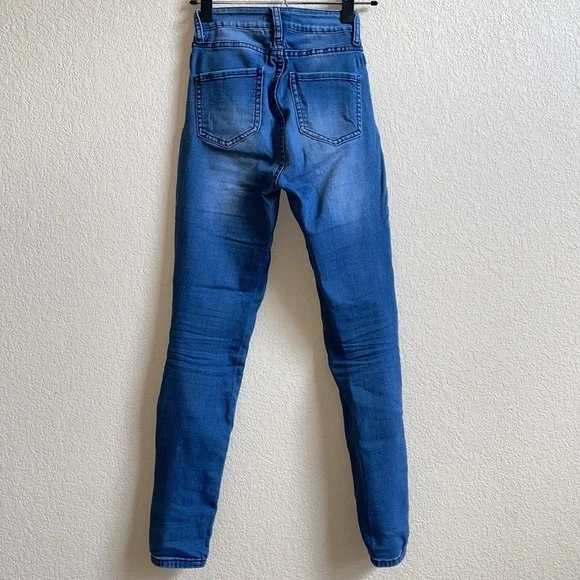 HH JEANS LOS ANGELES stretch 5 button high rise skinny jeans in women’s size 0 - Picture 4 of 10